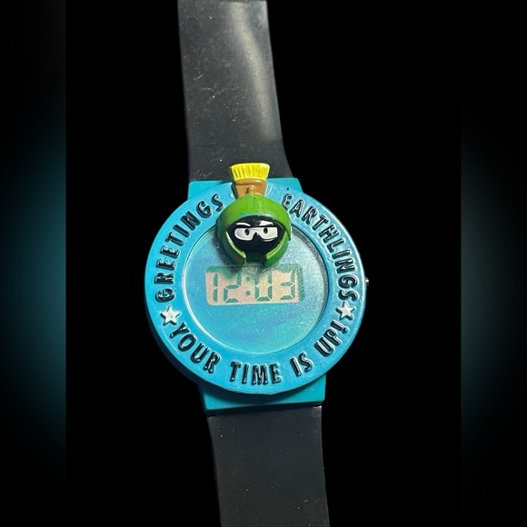 1993 Looney Tunes Marvin the Martian Greeting Earthlings 3D Watch New Battery - Picture 3 of 6
